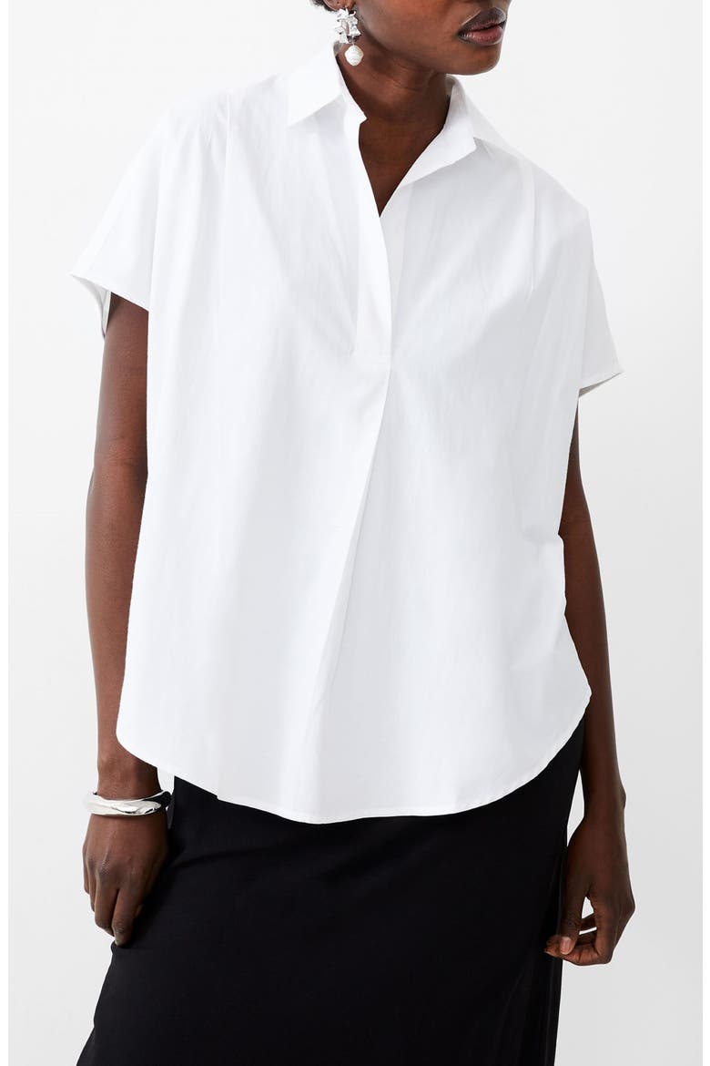 Popover Poplin Shirt, Main, color, LINEN WHITE
