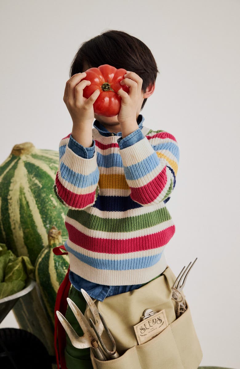 Mini Boden Kids' Everyday Stripe Cotton Crewneck Sweater, Alternate, color,