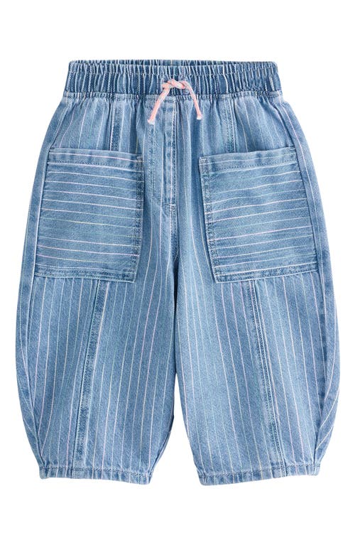 Next Kids' Stripe Drawstring Balloon Jeans In Blue