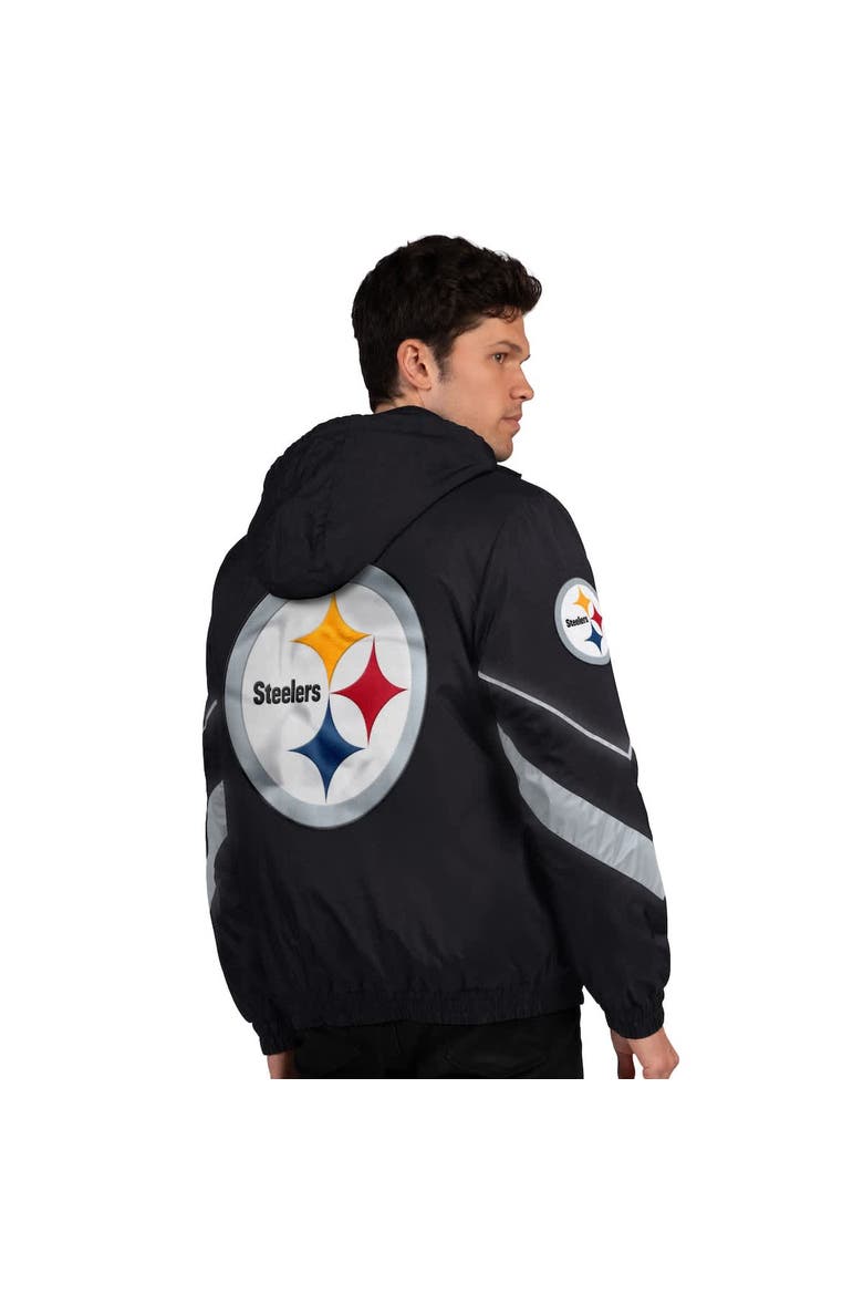 Men's Starter Black/Gold Pittsburgh Steelers Thursday Night Gridiron Full-Zip Jacket, Alternate, color, Black