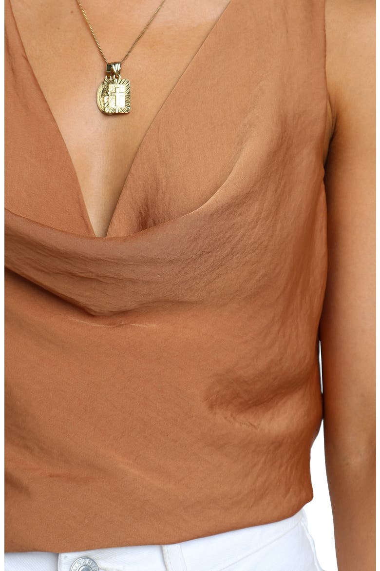 Vinita Cowl Neck Tank, Alternate, color, RUST
