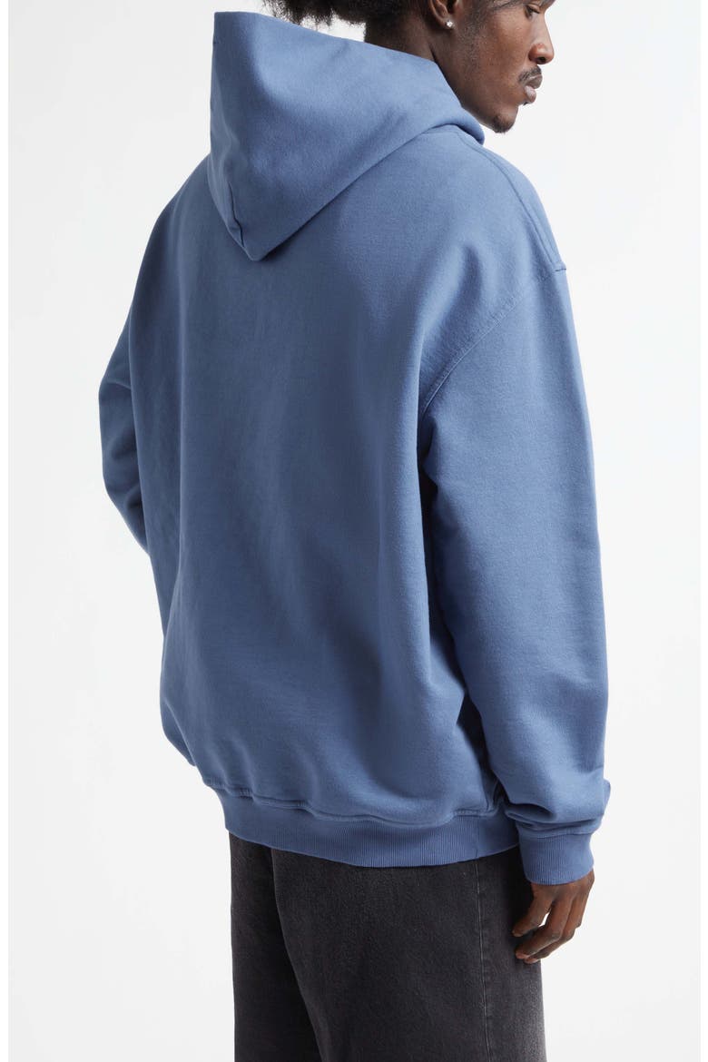 Embroidered Logo Cotton Hoodie, Alternate, color, LAPIS BLUE