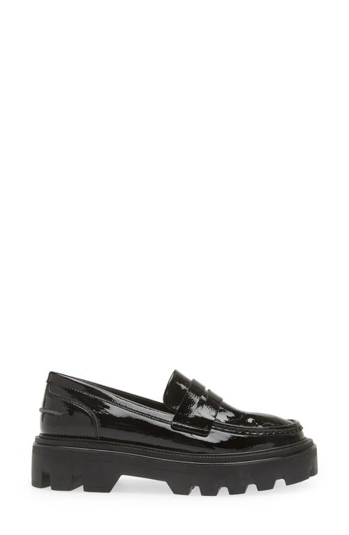 Rag & Bone Quinn Patent-leather Lug-sole Penny Loafers In Black Patent