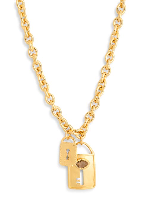 Double Lock Charm Necklace