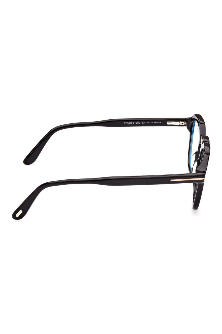 49mm Blue Light Blocking Glasses, Alternate, color, SHINY BLACK