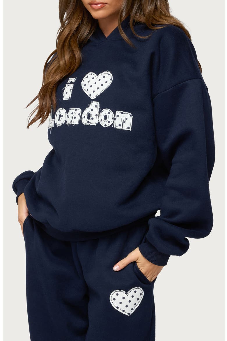 I Heart London Hoodie, Alternate, color, NAVY