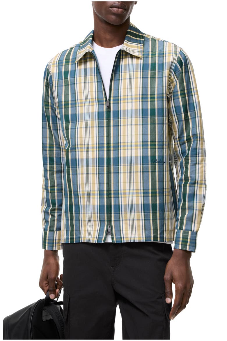 Check Cotton Linen Overshirt, Main, color, Peacock blue
