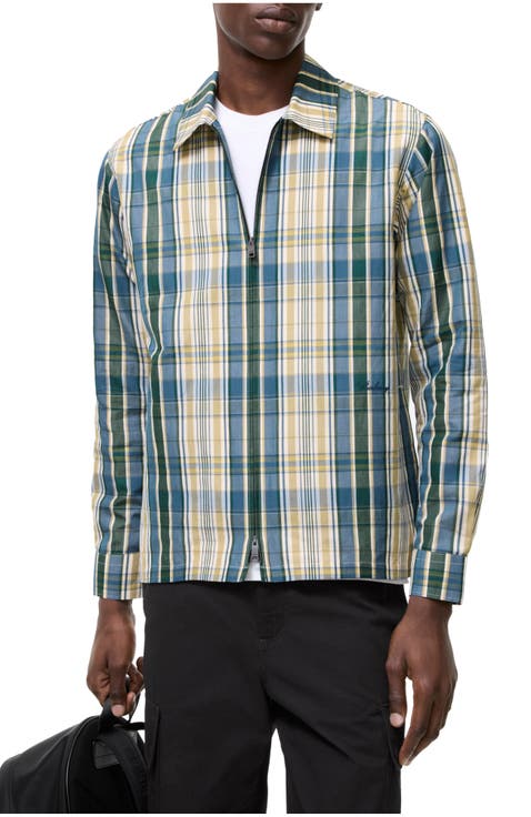 Check Cotton Linen Overshirt
