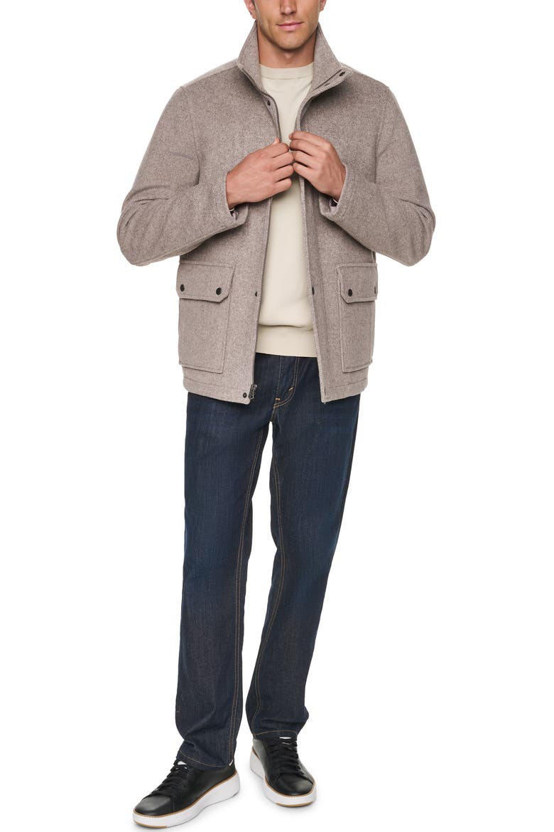 Wool Blend Bomber Jacket, Alternate, color, GREY