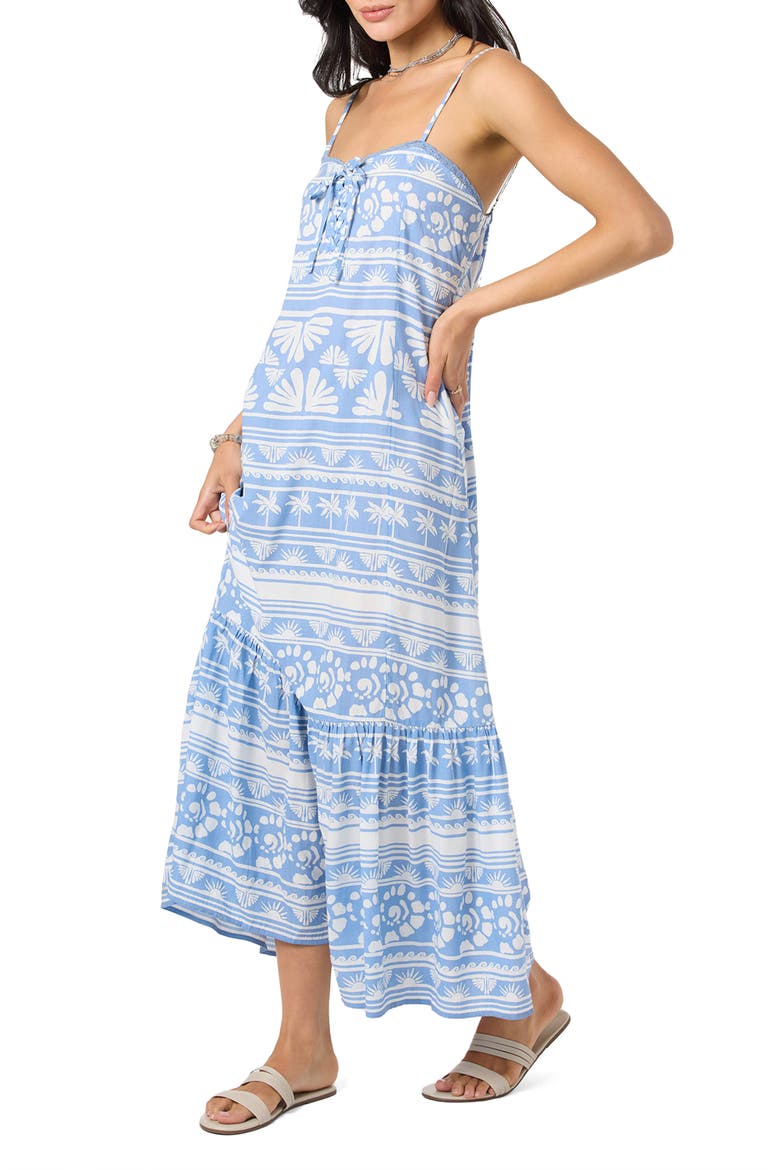 Tasmin Abstract Print Maxi Dress, Alternate, color, AZURINE