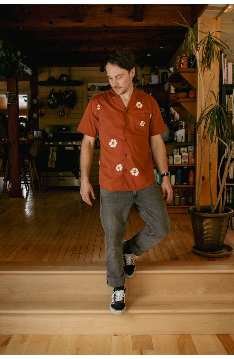 Bridge & Burn Collins Slim Shirt, Alternate, color, Redstone Bloom