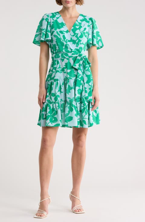 Floral Short Sleeve Fit & Flare Dress