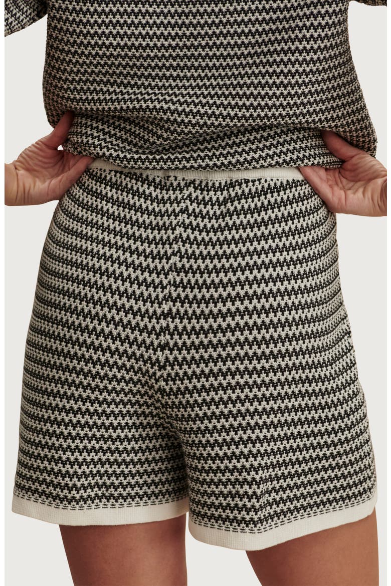 Villiers Cotton Knit Drawstring Shorts, Alternate, color, SNOW WHITE / BLACK