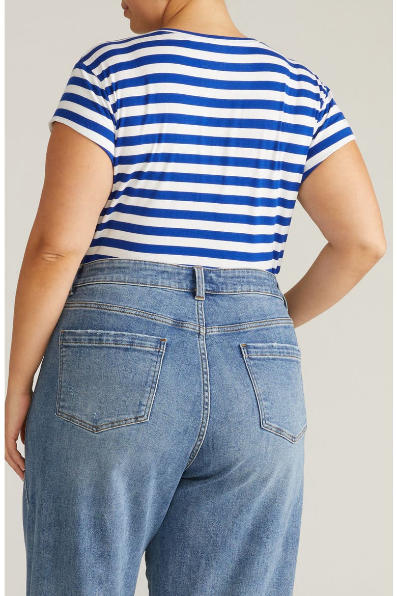 Ashley V-Neck T-Shirt, Alternate, color, HAMMERSMITH BLUE STRIPE