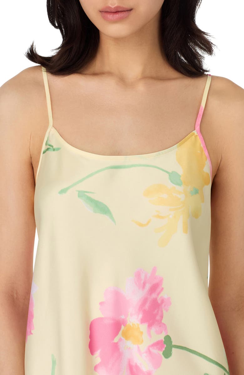 Lauren Ralph Lauren Floral Satin Chemise, Alternate, color, Yellow Floral