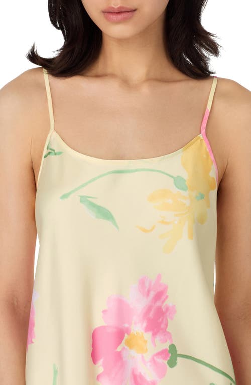 Ralph Lauren Lauren  Floral Satin Chemise In Yellow Floral