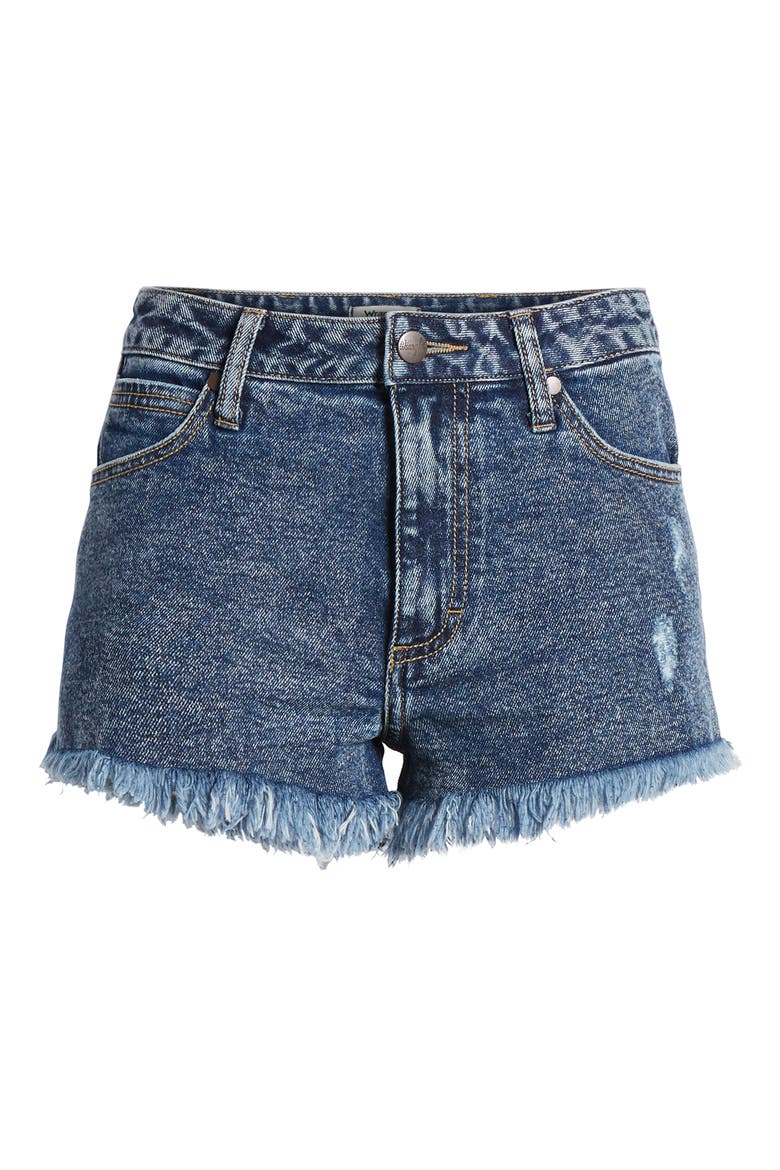 Acid Wash Denim Shorts, Alternate, color, DARK ACID