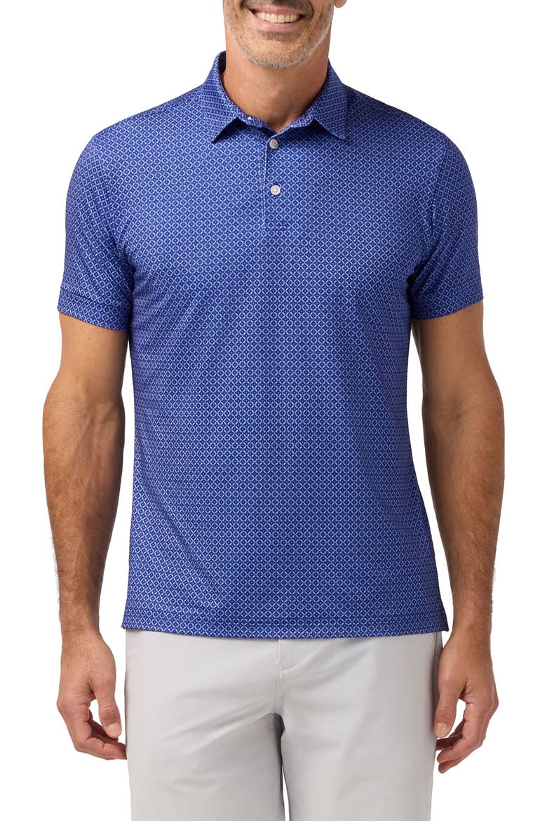 Versa Trim Fit Cobalt Diagonal Dot Polo, Main, color, COBALT DIAGONAL DOT