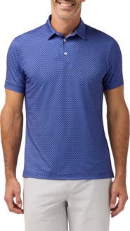 Mizzen+Main Versa Trim Fit Cobalt Diagonal Dot Polo