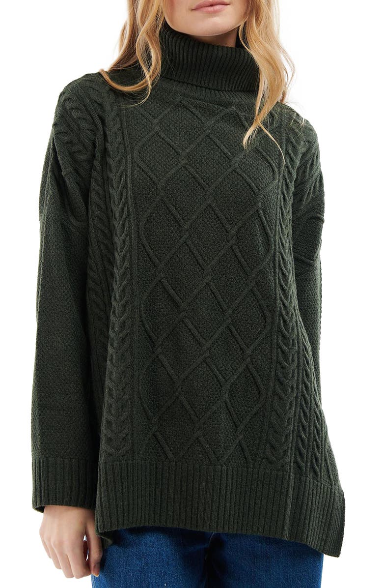 Barbour Burne Wool Blend Cable Sweater, Main, color, 