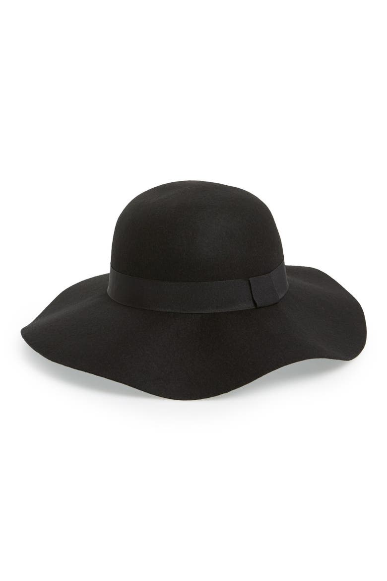Floppy Wool Hat, Main, color, BLACK
