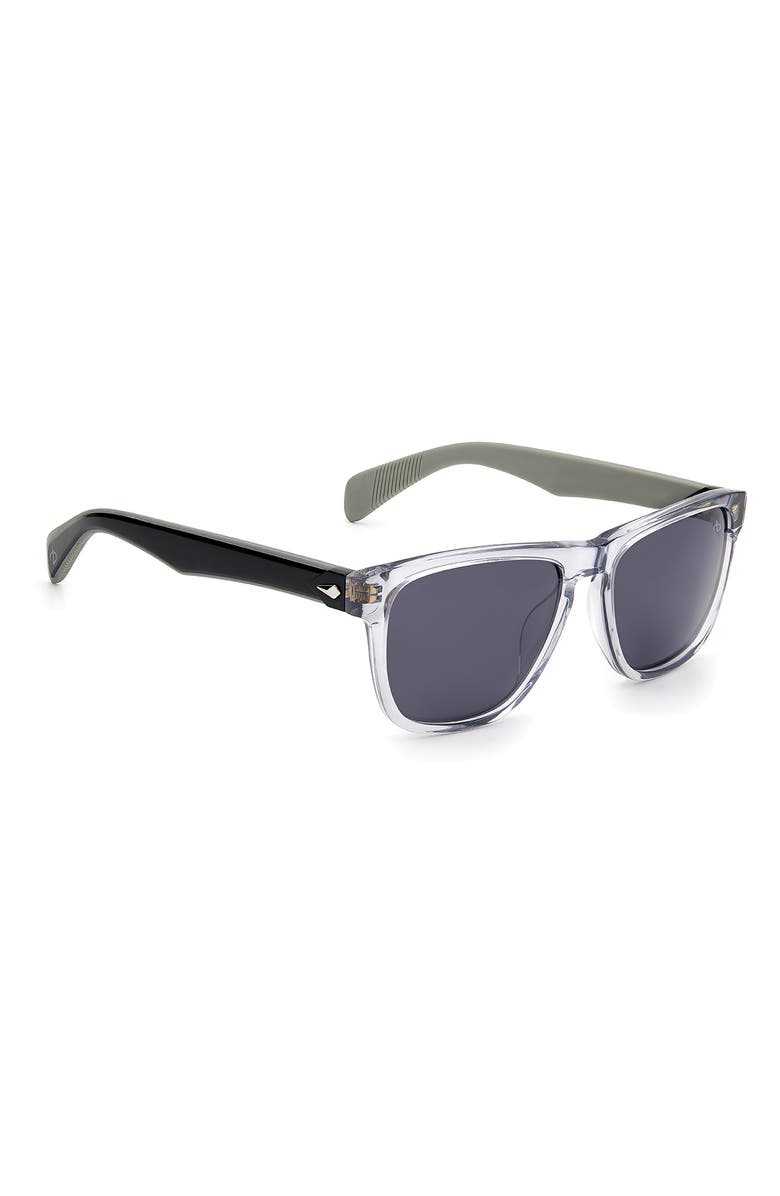 rag & bone 56mm Rectangle Sunglasses, Alternate, color, Grey/ Grey