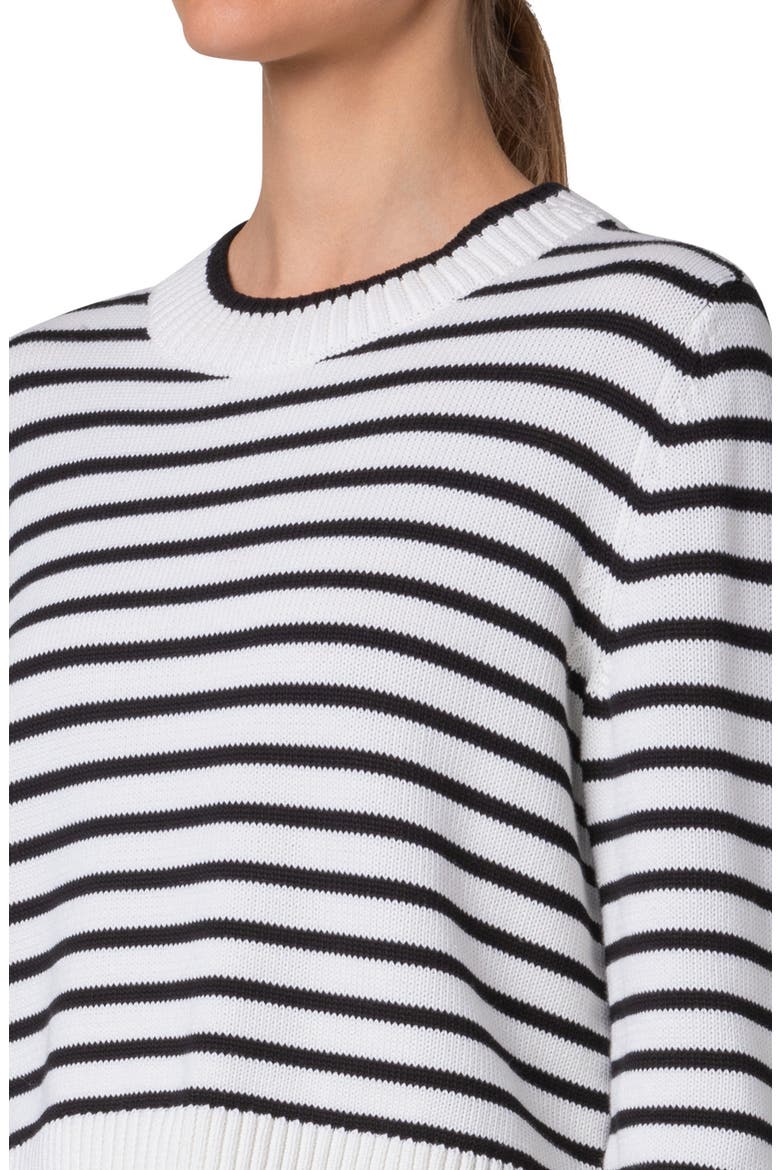Stripe Boxy Cotton Sweater, Alternate, color, CREAM-BLACK
