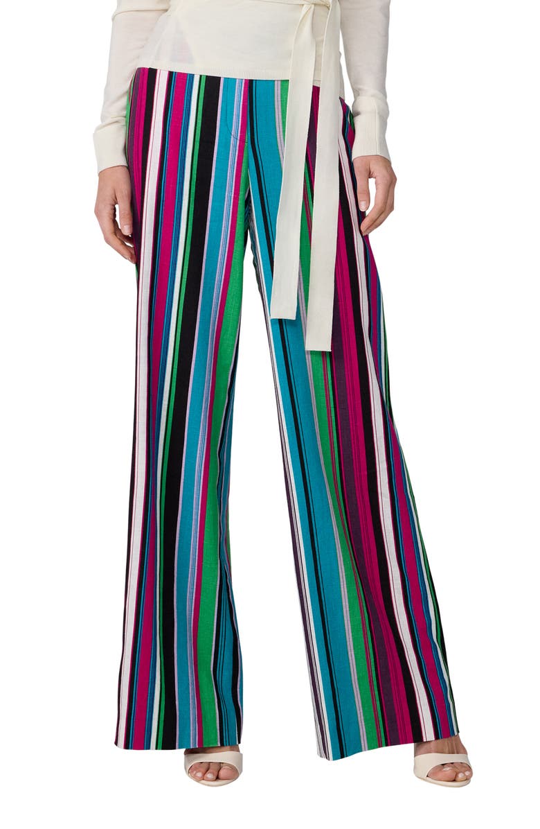 Diane von Furstenberg Alexander Stripe Pants, Main, color, Tropez Stripe Big Gossip Pink