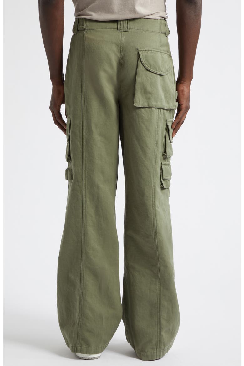 Cotton & Linen Cargo Pants, Alternate, color, 7EC GREEN