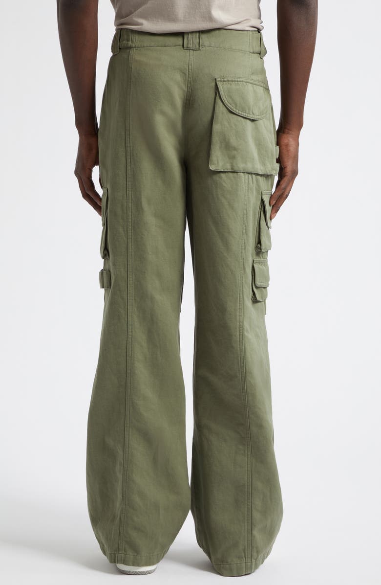 Balmain Cotton & Linen Cargo Pants, Alternate, color, 7Ec Green