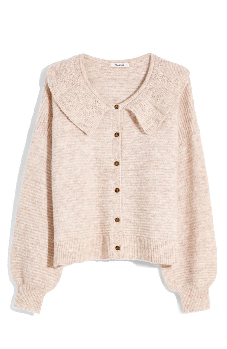Madewell Pointelle Collar Cardigan Sweater, Alternate, color,