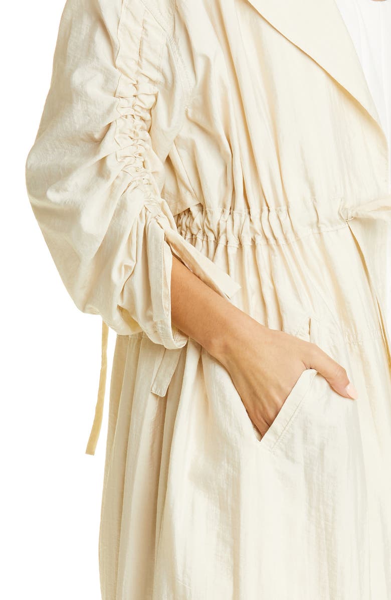 Cinq à Sept Emmeline Ruched Sleeve Trench Coat, Alternate, color, 