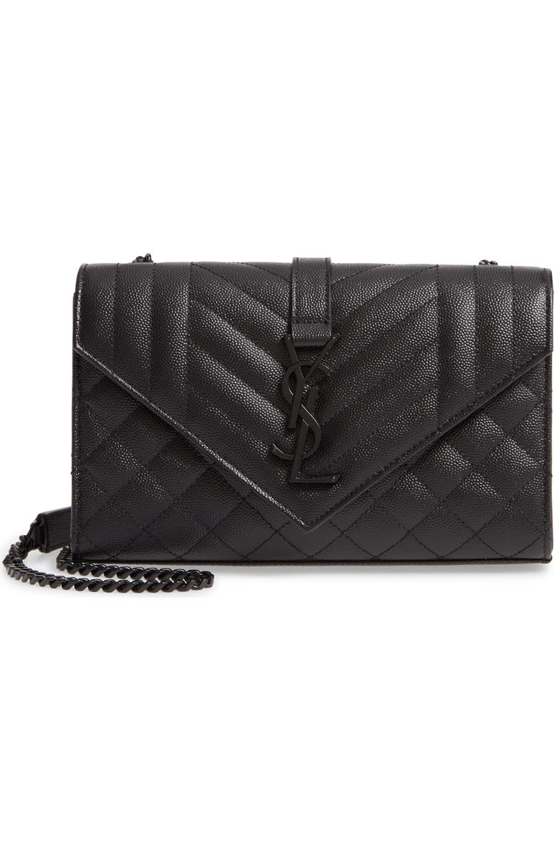 Saint Laurent Small Leather Envelope Bag, Main, color,