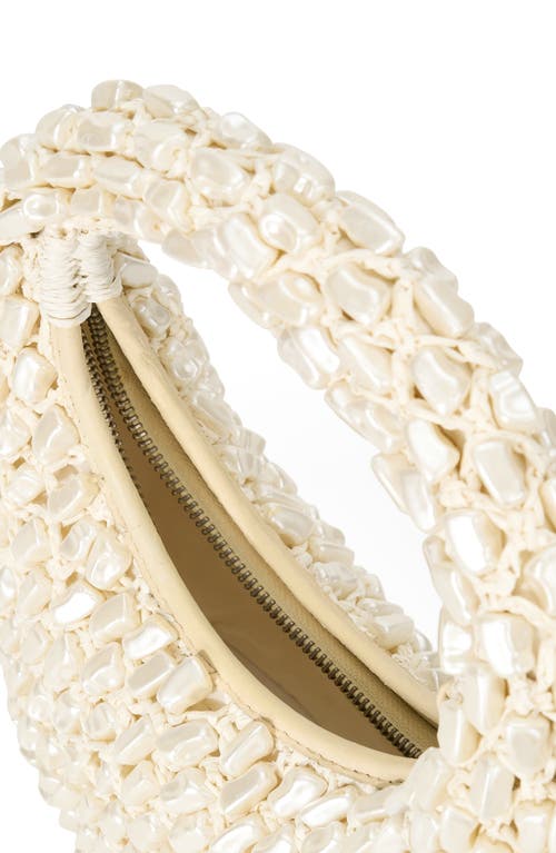 Staud Reef Bead-embellished Crochet Top Handle Bag In Neutral