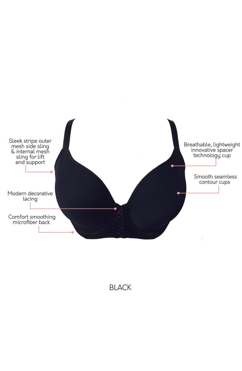 Parfait Shea Spacer T-Shirt Bra, Alternate, color, Black
