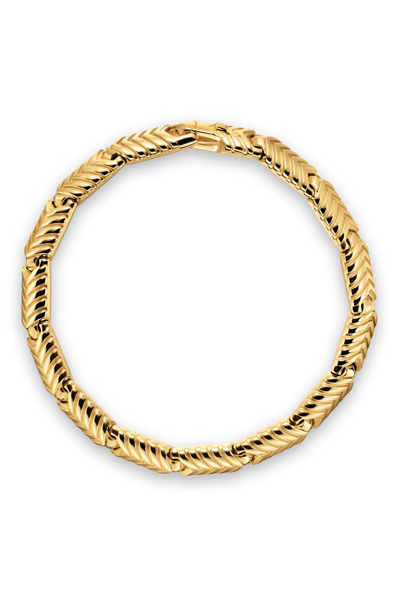 Chevron Link Bracelet in 18K Yellow Gold, Alternate, color, GOLD
