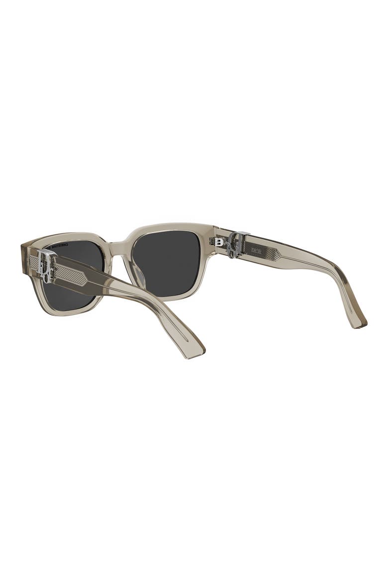 'DiorOblique S1I 53mm Square Sunglasses, Alternate, color, SHINY BEIGE / SMOKE