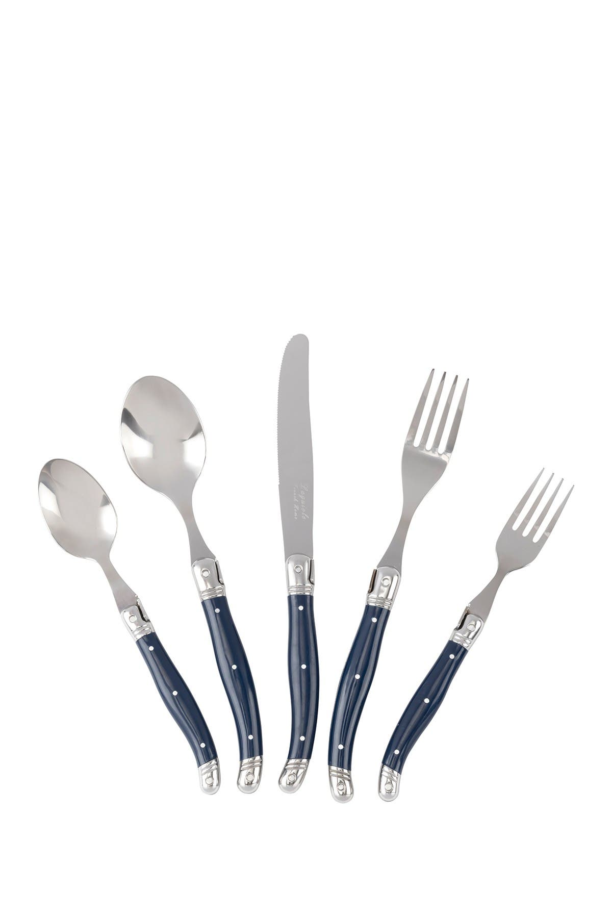 FRENCH HOME Laguiole 20-Piece Stainless Steel Flatware Set - Navy Blue
