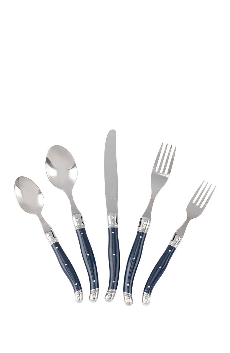 FRENCH HOME Laguiole 20-Piece Stainless Steel Flatware Set - Navy Blue, Main, color, Navy Blue
