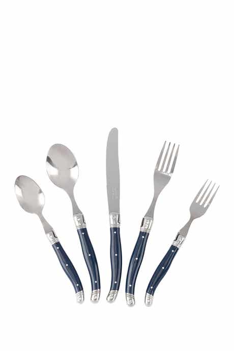FRENCH HOME Laguiole 20-Piece Stainless Steel Flatware Set - Navy Blue