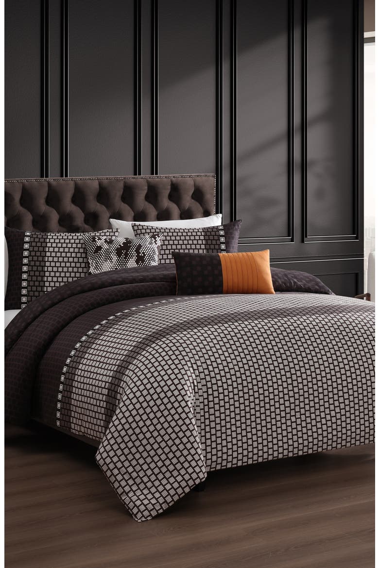 Linear Luxe Comforter Set, Main, color, PURPLE