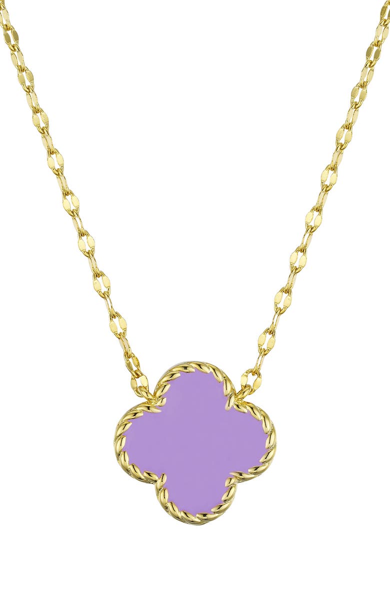 Lily Nily Kids' Clover Pendant Necklace, Main, color, Purple
