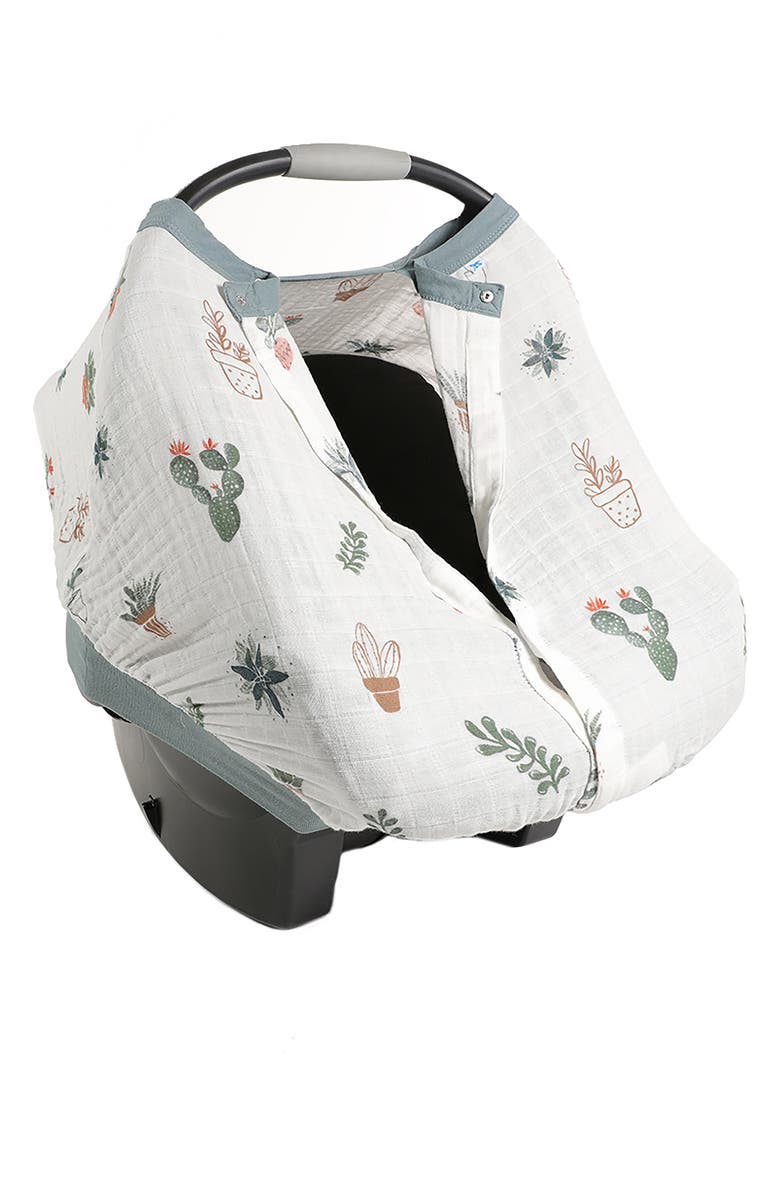 little unicorn Cotton Muslin Car Seat Canopy, Alternate, color, Prickle Pots