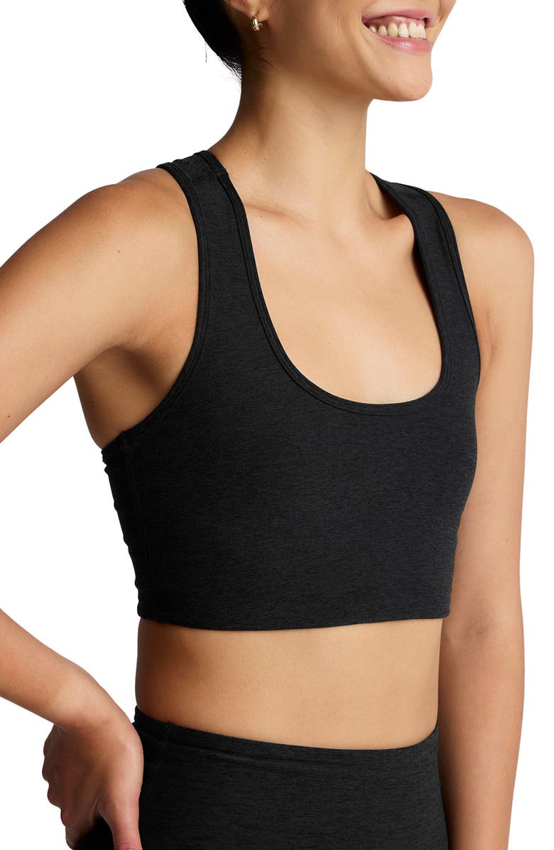Beyond Yoga Space Dye Simplicity Sports Bra, Alternate, color, Darkest Night
