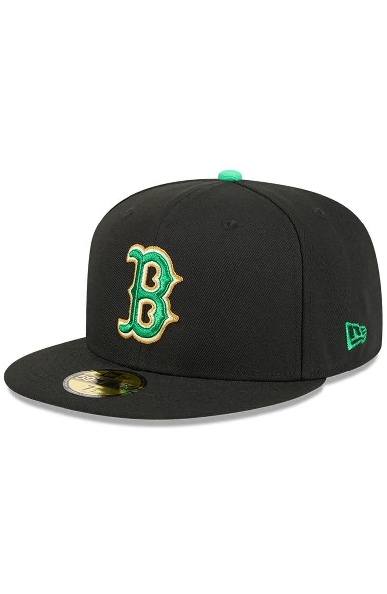 New Era Men's New Era  Black Boston Red Sox 2026 St. Patrick's Day 59FIFTY Fitted Hat, Alternate, color, 