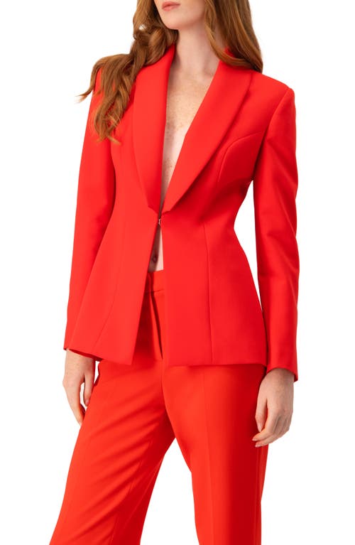 Ivonne Blazer With Shawl Lapel In Red