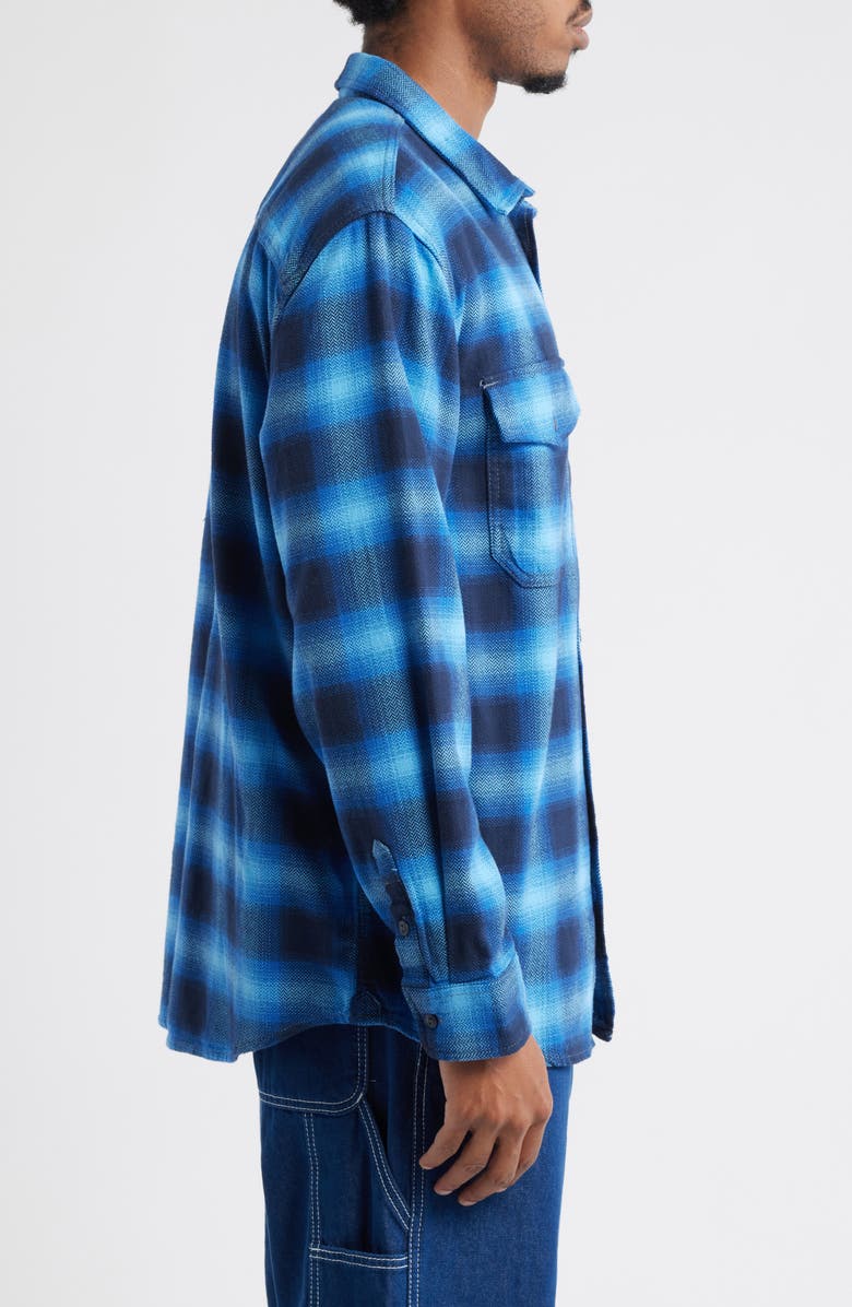Vans Bixby Plaid Cotton Flannel Button-Up Shirt, Alternate, color, Parisian Night/Tranquil Blue