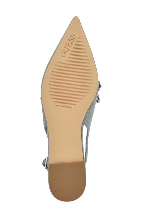 Guess Daisee Slingback Pointed Toe Flat In Blue