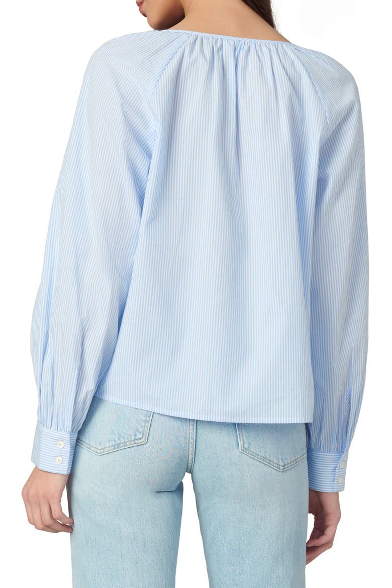 The Everyday Split Neck Top, Alternate, color, BLUE/ WHITE STRIPE