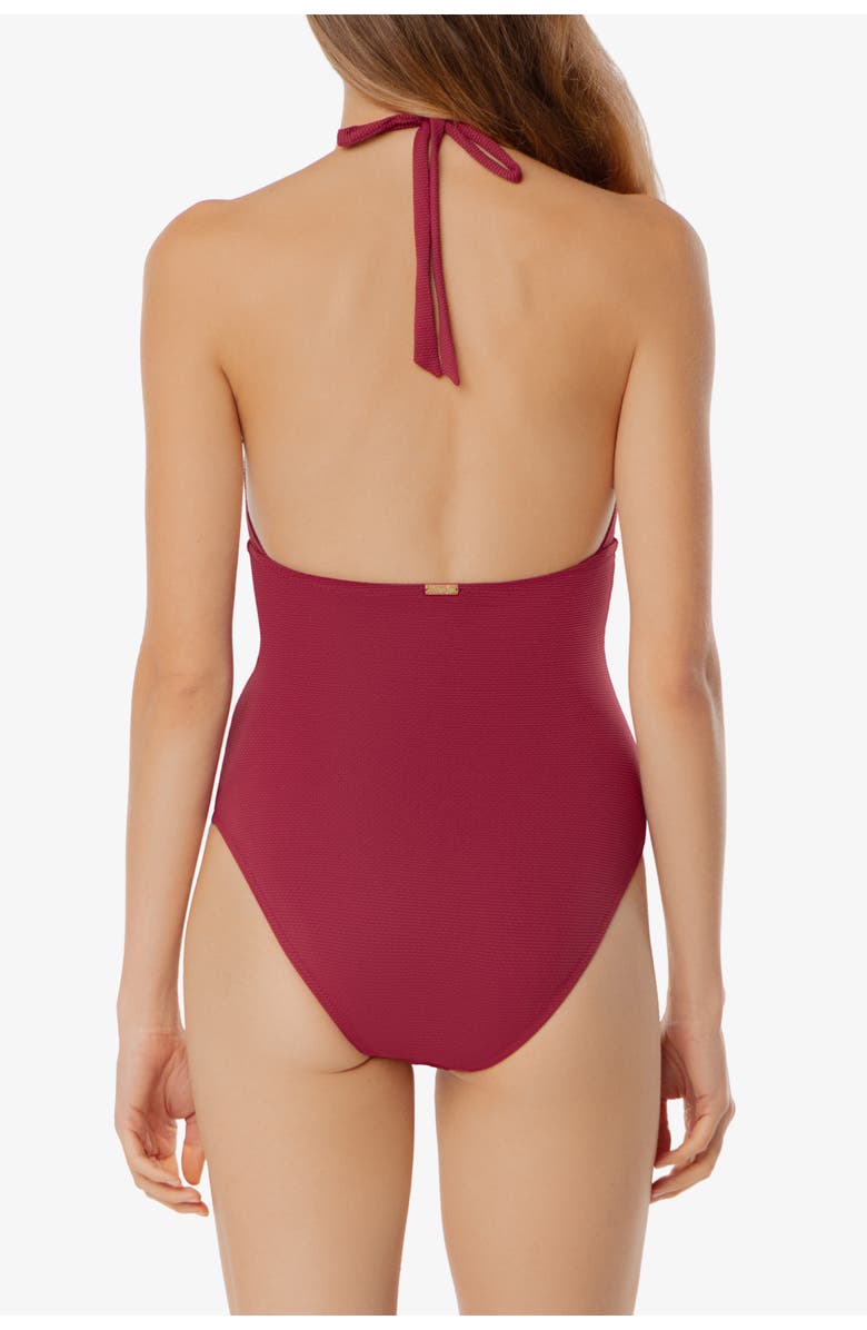 HELEN JON Tortoise Ring Plunge One-Piece, Alternate, color, Merlot Cora Texture